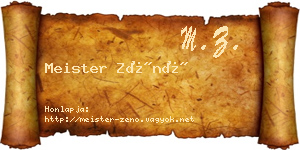 Meister Zénó névjegykártya